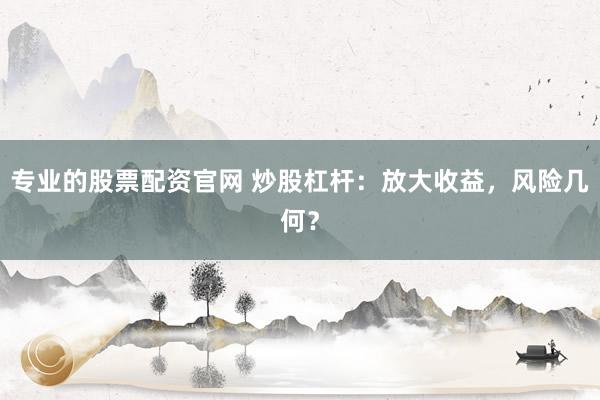 专业的股票配资官网 炒股杠杆：放大收益，风险几何？