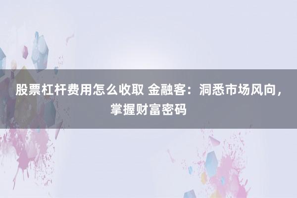 股票杠杆费用怎么收取 金融客：洞悉市场风向，掌握财富密码